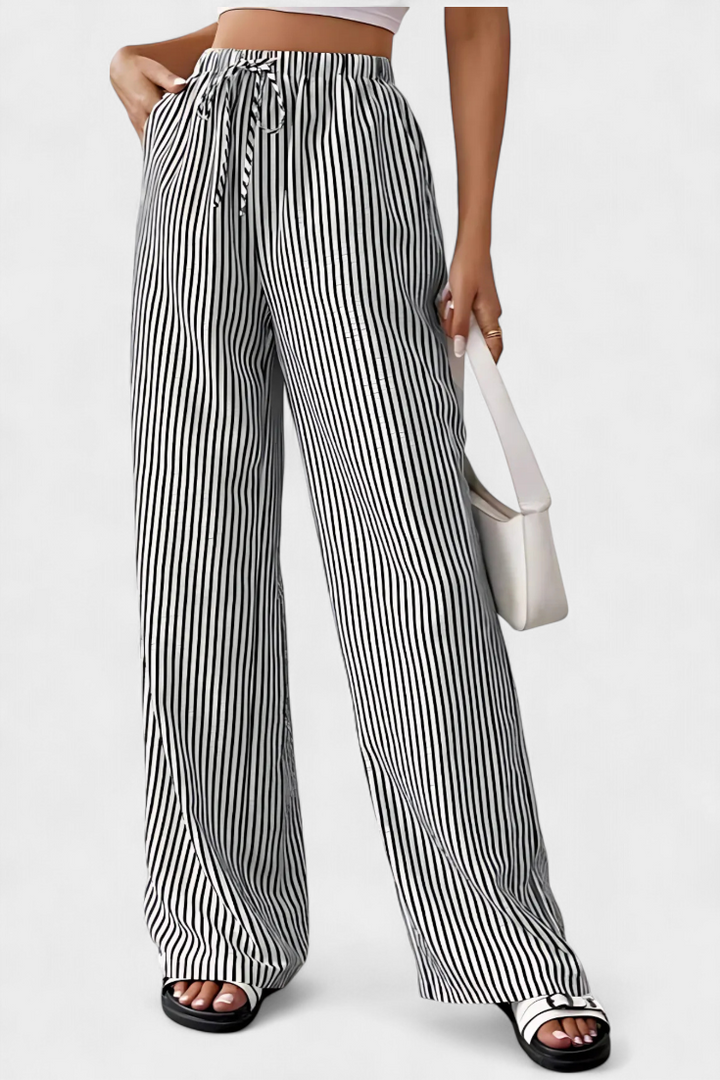 Sabrina - Highway Pantaloner Let med Justerbar Talje med Striber
