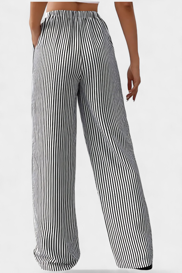 Sabrina - Highway Pantaloner Let med Justerbar Talje med Striber