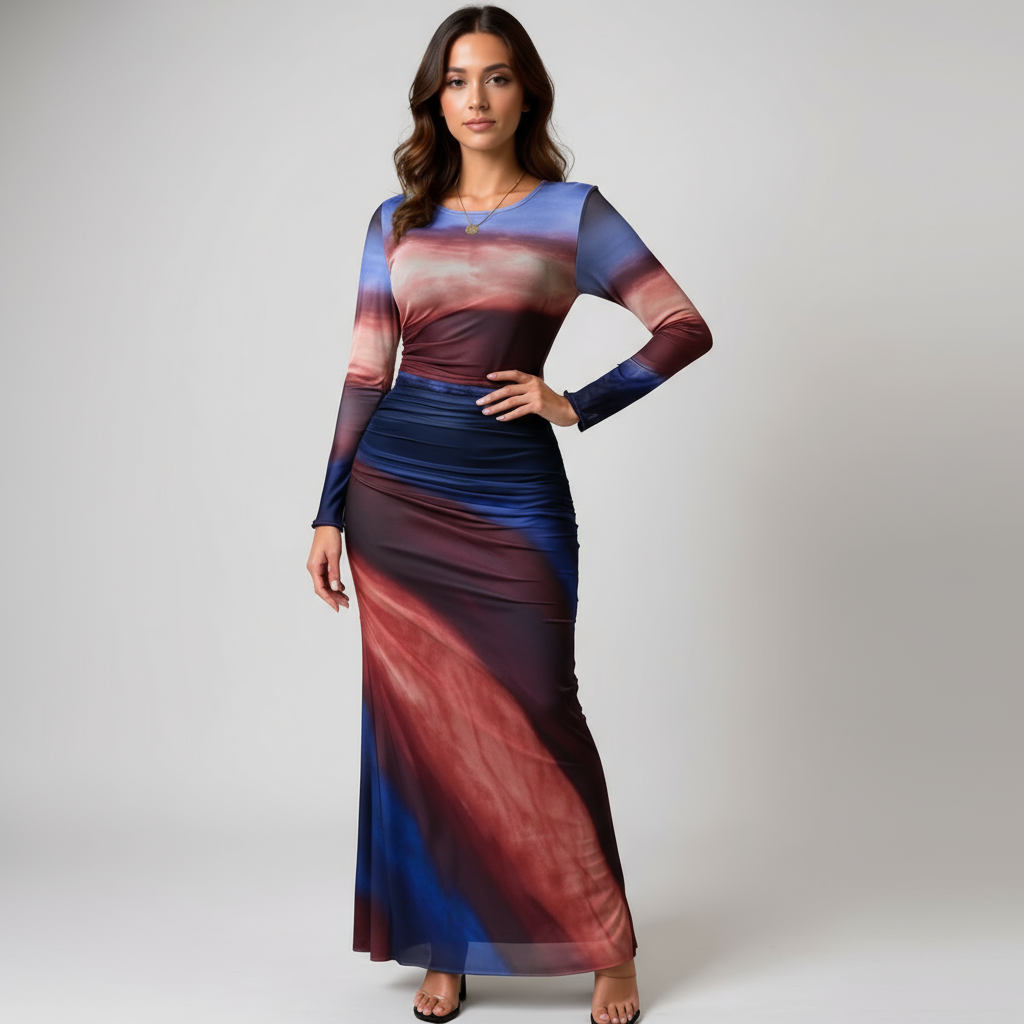Anna - Elegant Print Kjole