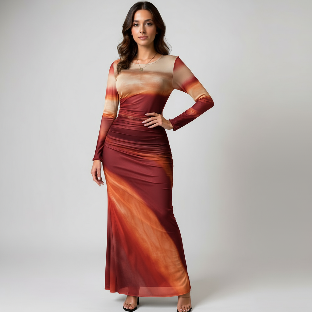 Anna - Elegant Print Kjole