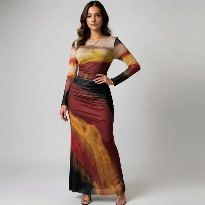 Anna - Elegant Print Kjole