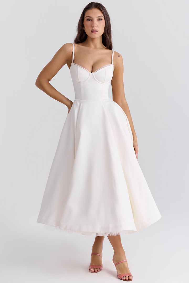 Alina – Elegant korset midikjole
