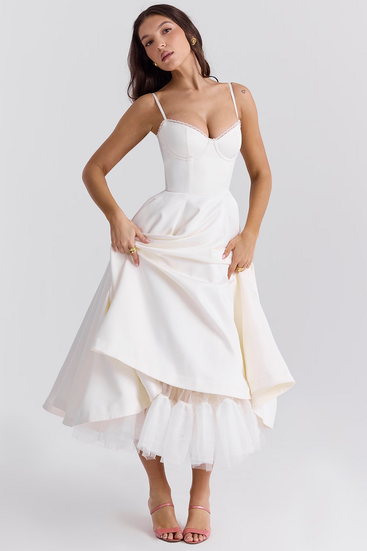 Alina – Elegant korset midikjole