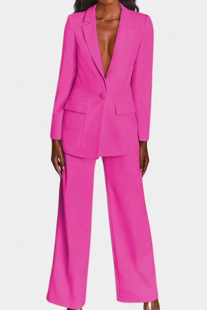 Marnie – Elegant sæt med skræddersyet blazer og wide-leg bukser