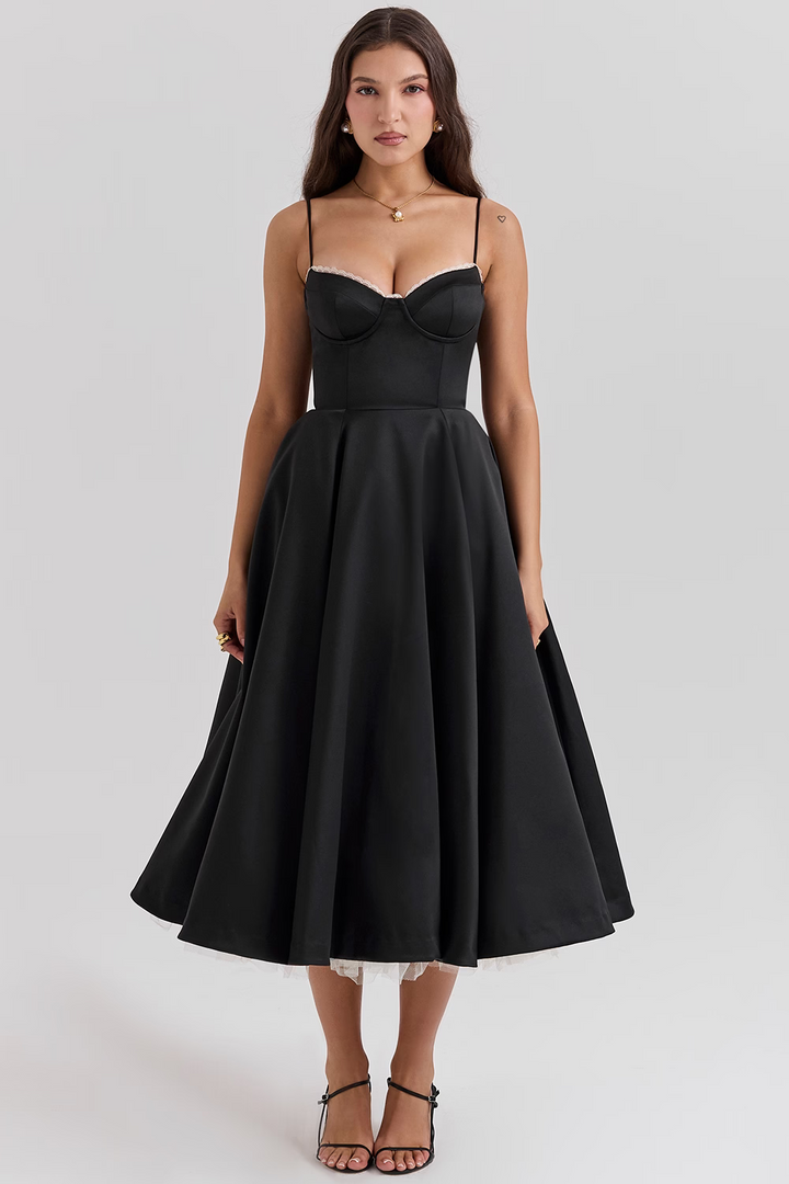 Alina – Elegant korset midikjole