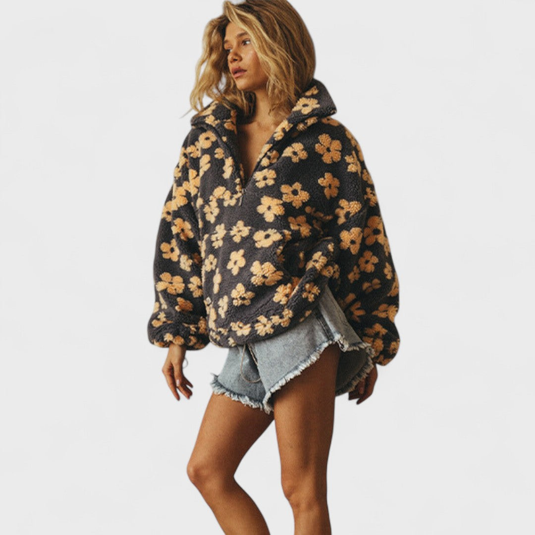 Emillie – Blomstrende Fleecebluse