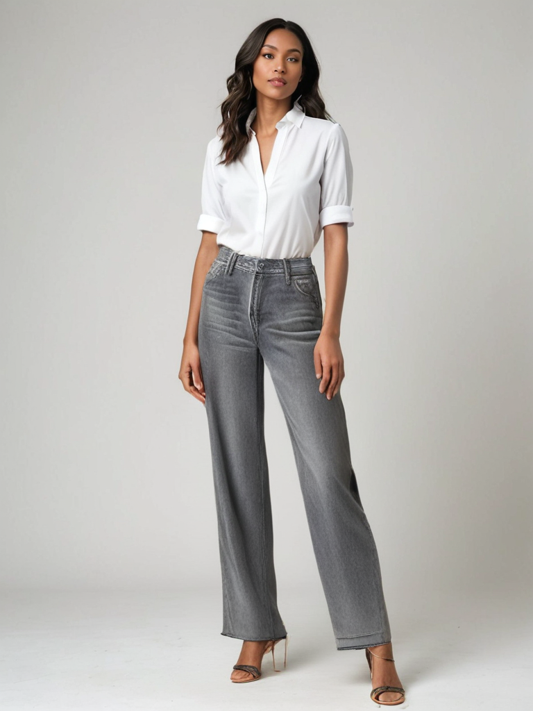 Mette | Grå Udstillet Jeans