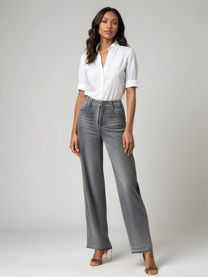 Mette | Grå Udstillet Jeans