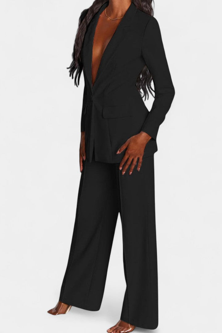 Marnie – Elegant sæt med skræddersyet blazer og wide-leg bukser