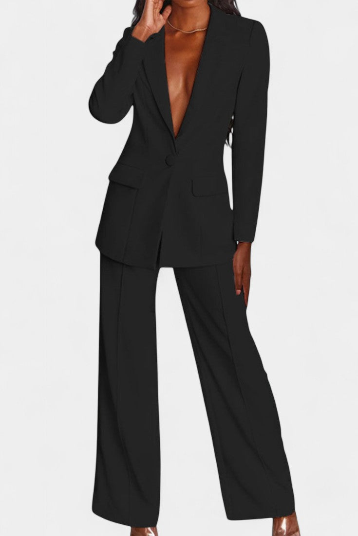 Marnie – Elegant sæt med skræddersyet blazer og wide-leg bukser