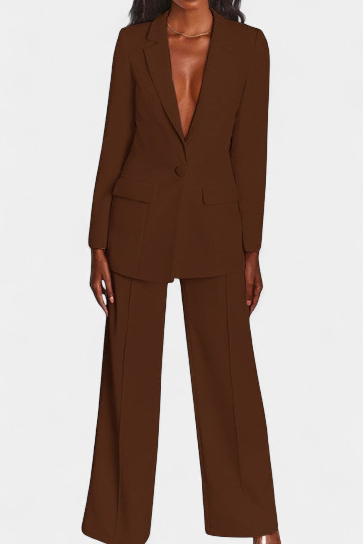 Marnie – Elegant sæt med skræddersyet blazer og wide-leg bukser
