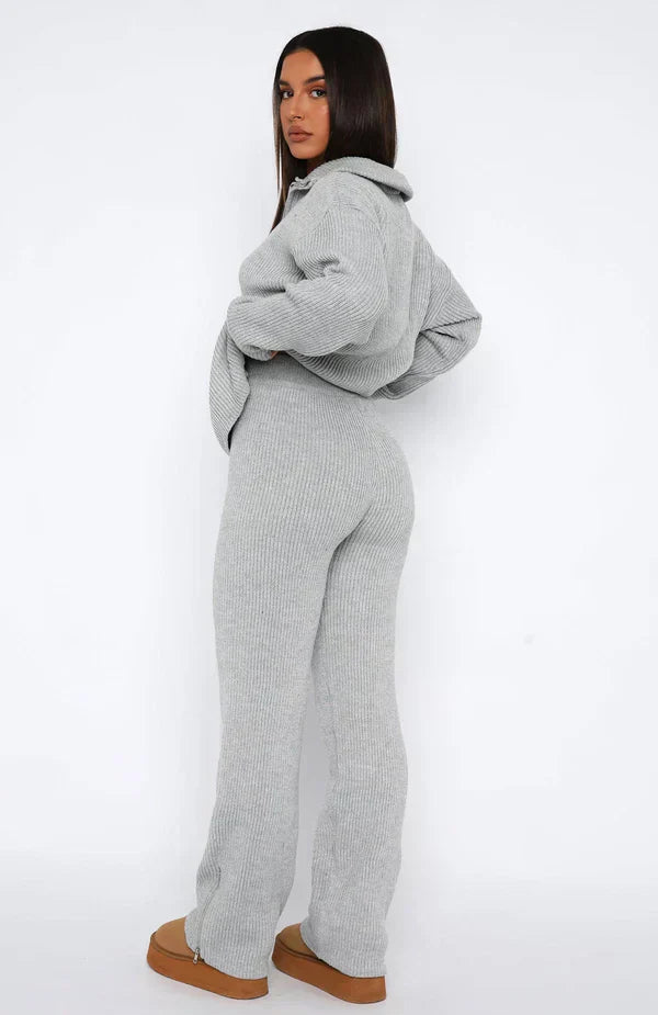 Elira – Elegant ribbet loungewear-sæt