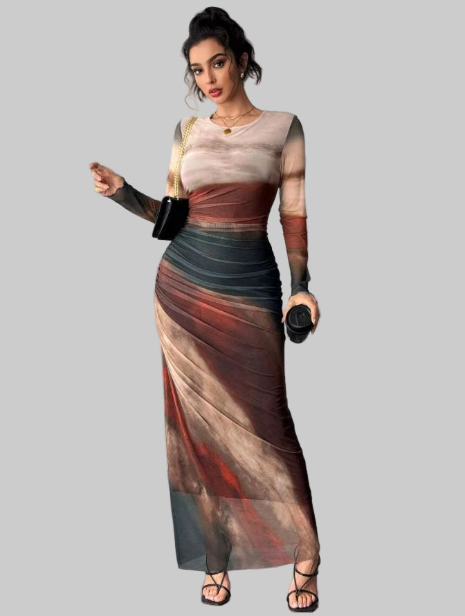 Anna - Elegant Print Kjole