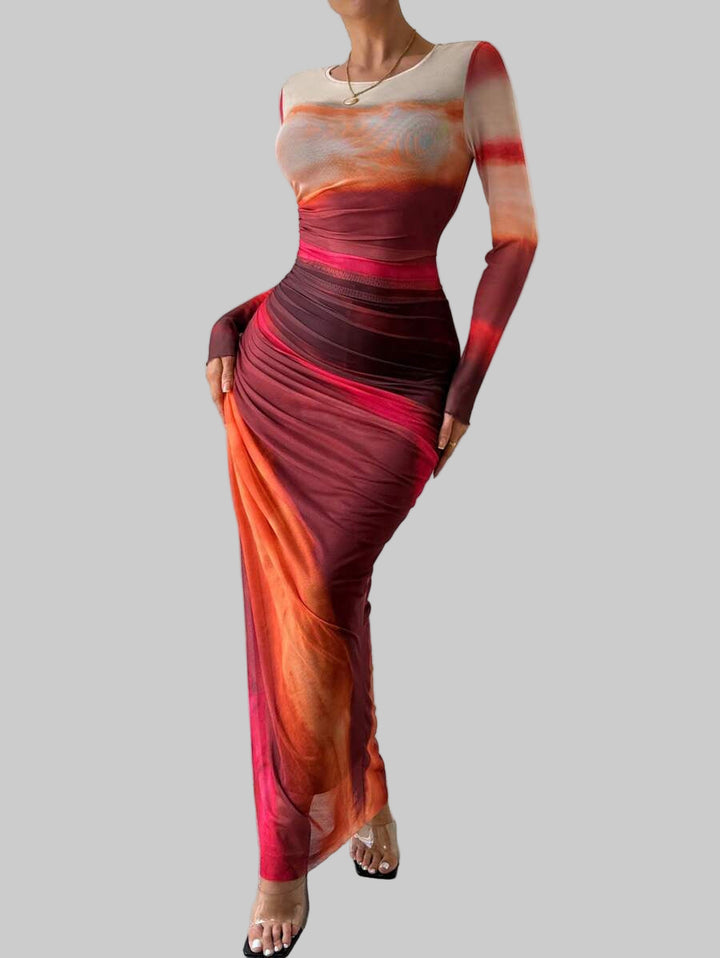 Anna - Elegant Print Kjole