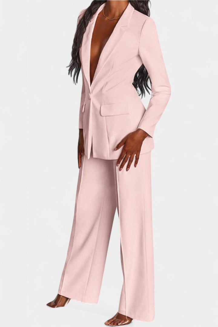 Marnie – Elegant sæt med skræddersyet blazer og wide-leg bukser