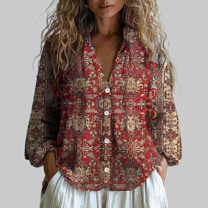 Helsa – Afslappet Bluse med Naturprint