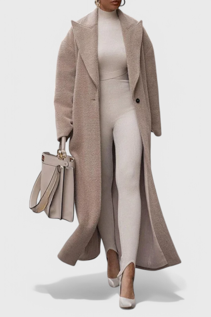 Chloe - Abrigo Elegant Struktureret Lang Kåbe
