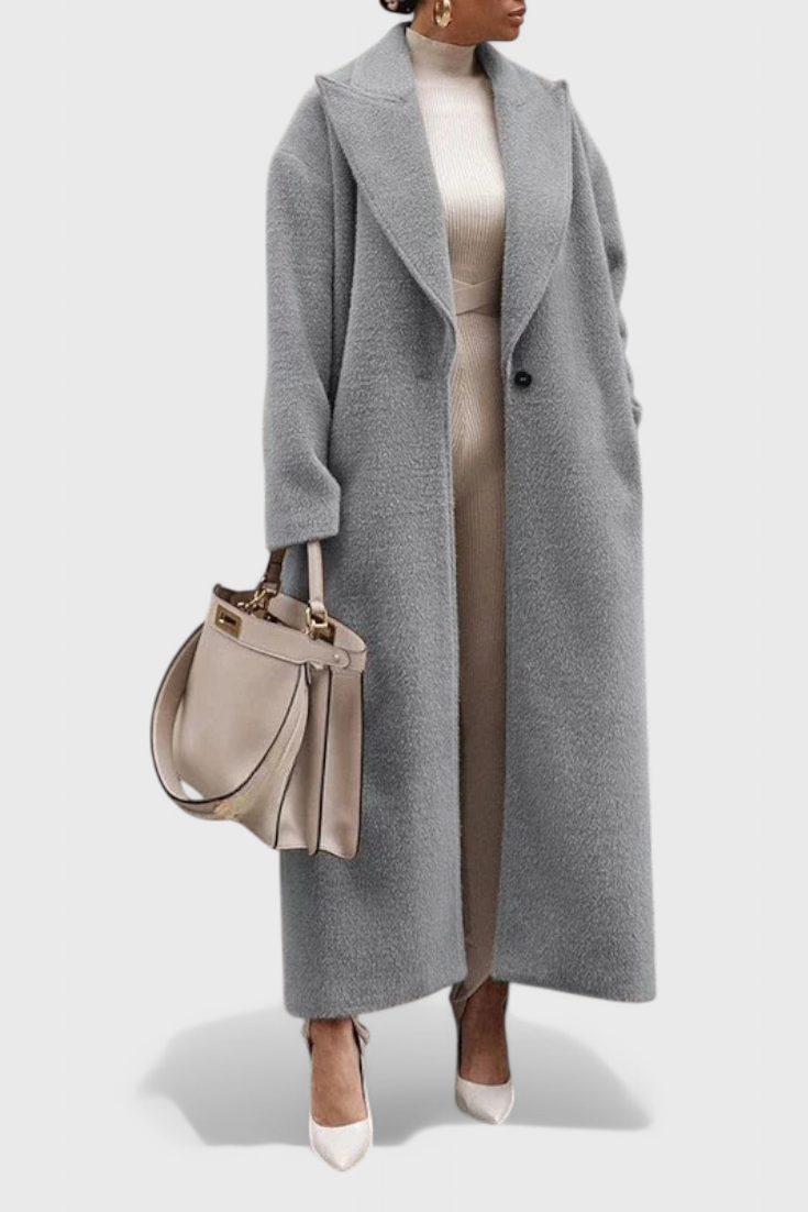 Chloe - Abrigo Elegant Struktureret Lang Kåbe