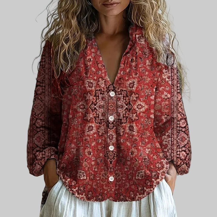 Helsa – Afslappet Bluse med Naturprint