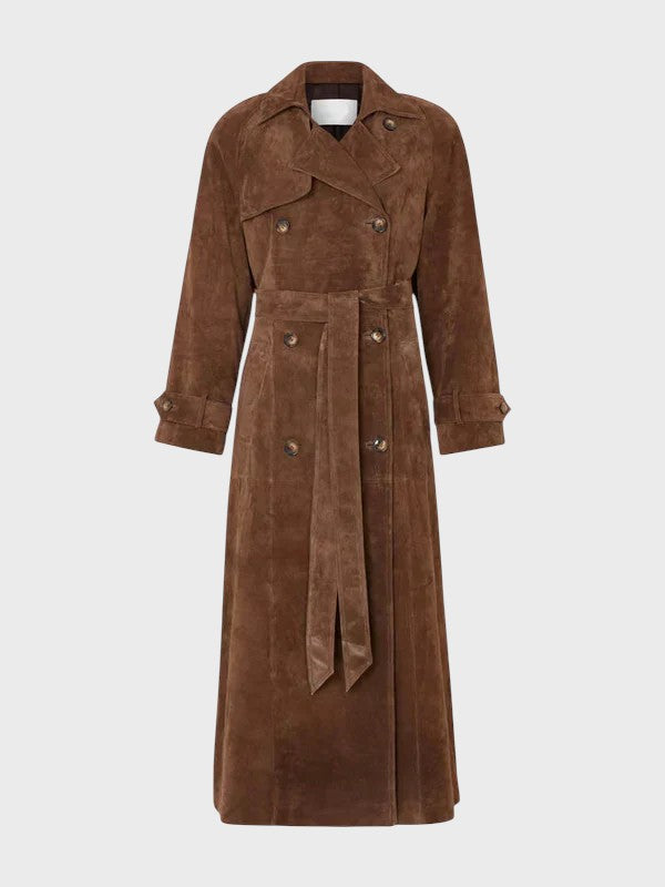 Freja – Tidløs Ruskindstrenchcoat