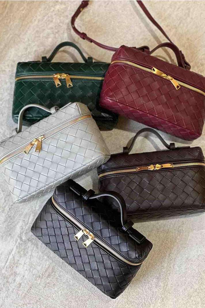 Milla - Bolso Mini Vævet med Guldtilbehør