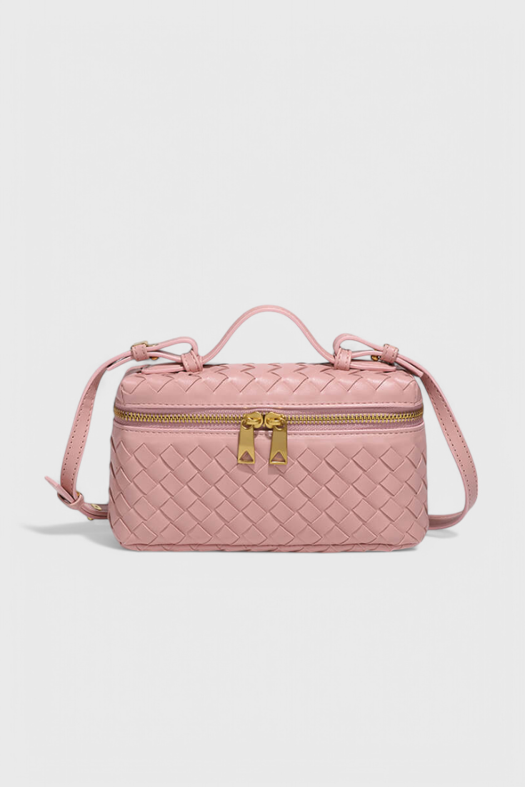 Milla - Bolso Mini Vævet med Guldtilbehør