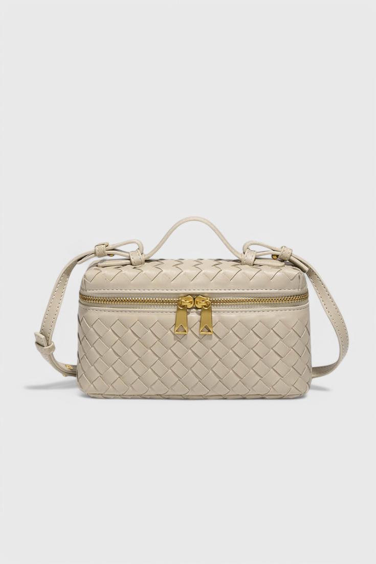 Milla - Bolso Mini Vævet med Guldtilbehør