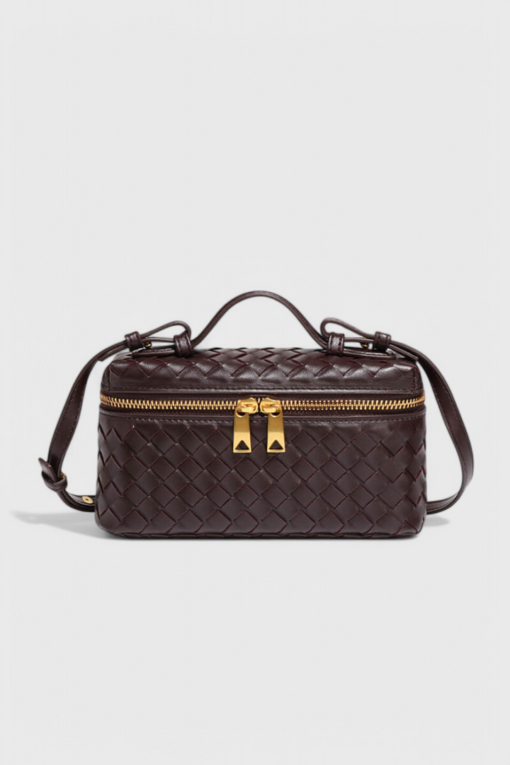 Milla - Bolso Mini Vævet med Guldtilbehør