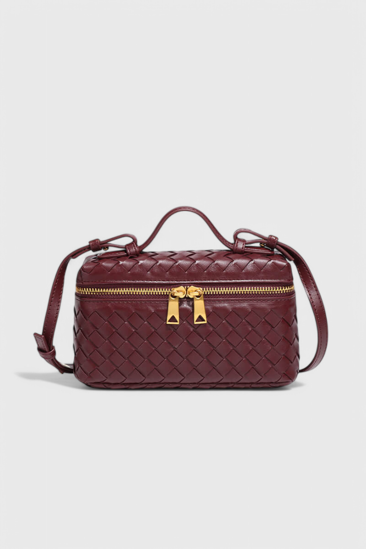 Milla - Bolso Mini Vævet med Guldtilbehør