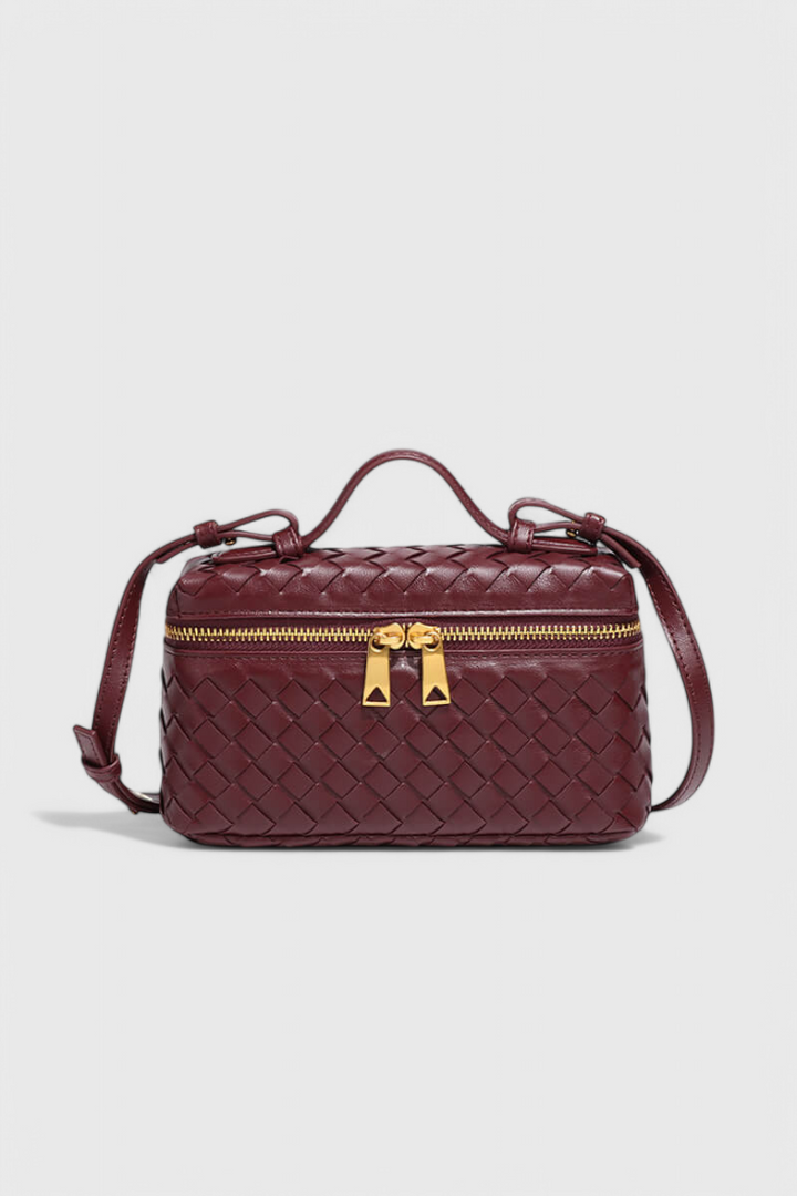 Milla - Bolso Mini Vævet med Guldtilbehør