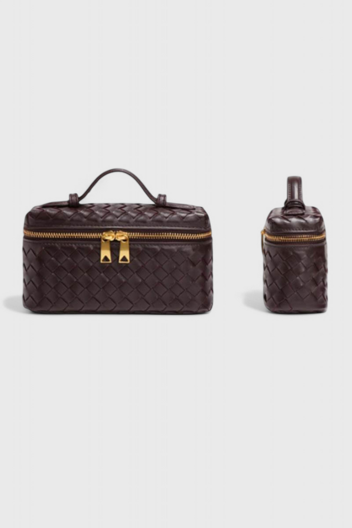 Milla - Bolso Mini Vævet med Guldtilbehør