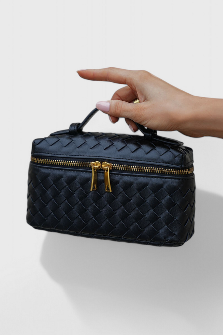 Milla - Bolso Mini Vævet med Guldtilbehør