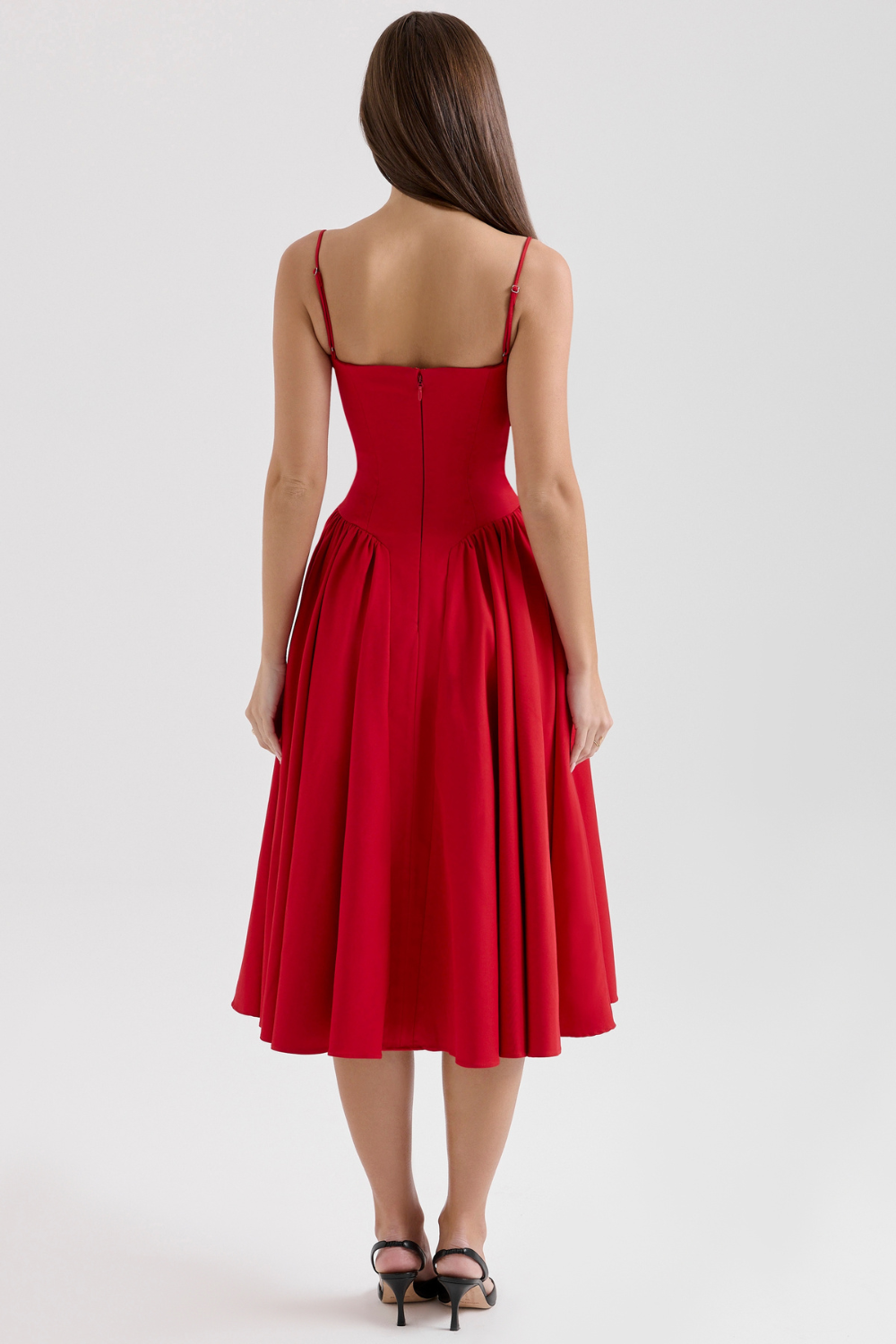 Solène – Corset Twill Midi-kjole