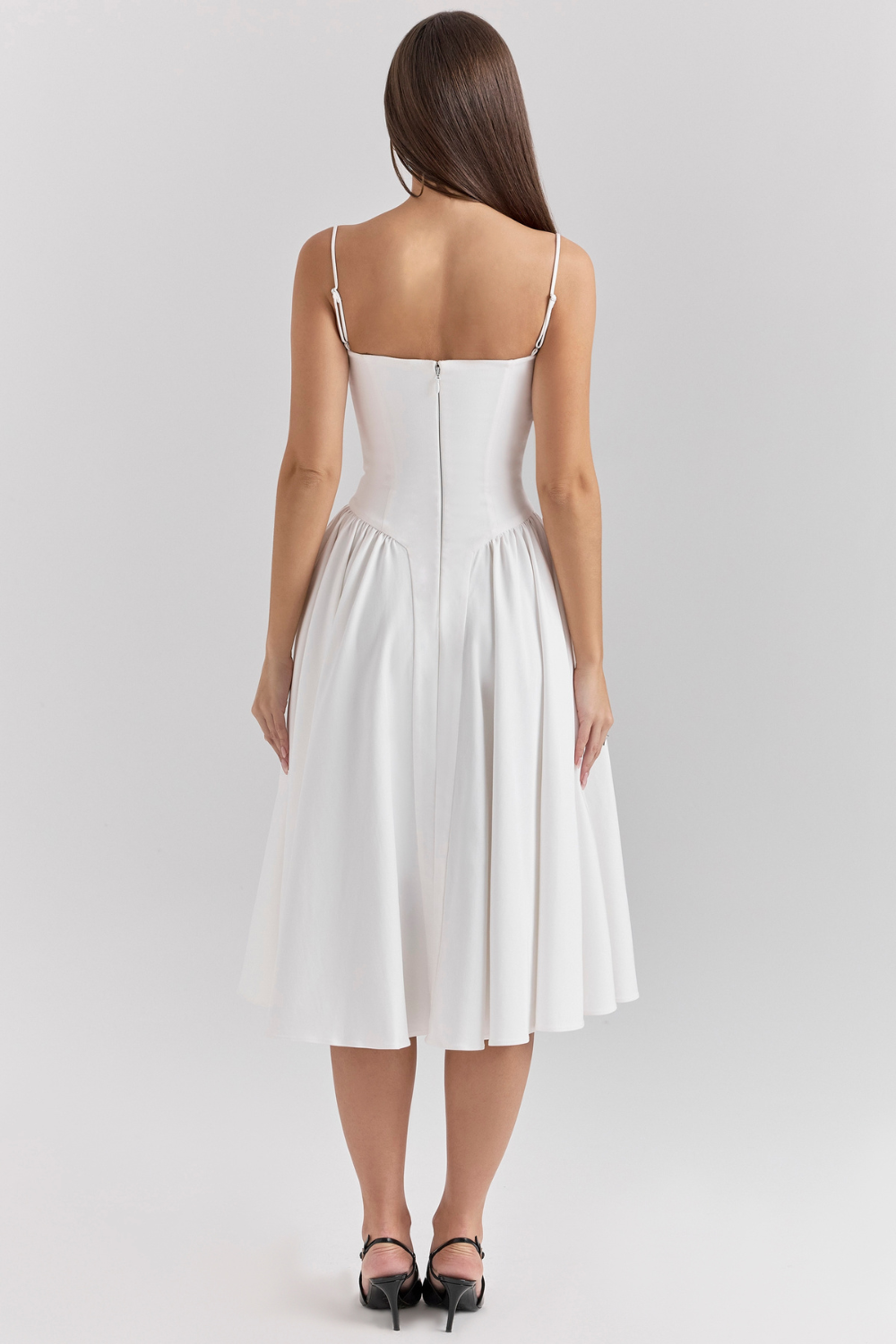 Solène – Corset Twill Midi-kjole