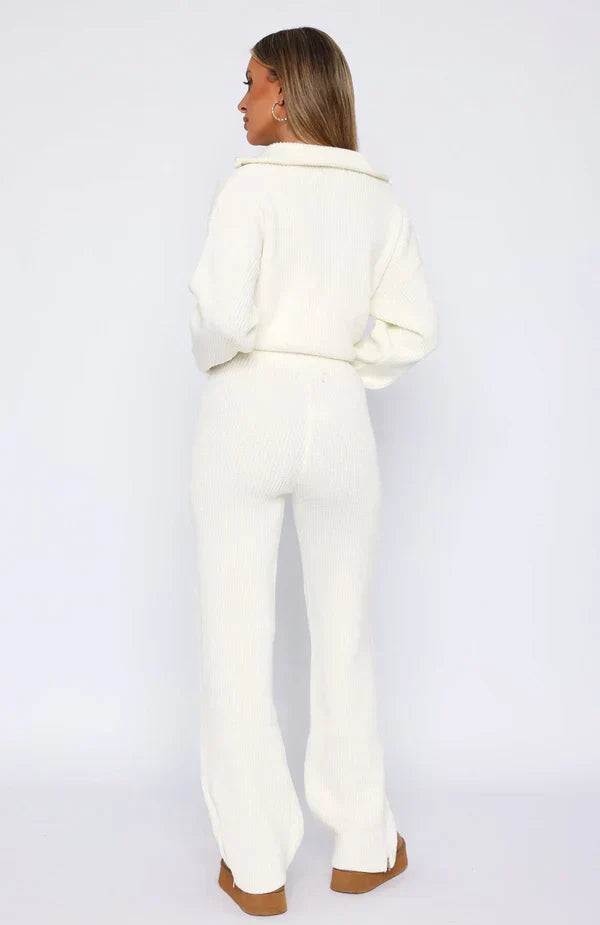 Elira – Elegant ribbet loungewear-sæt