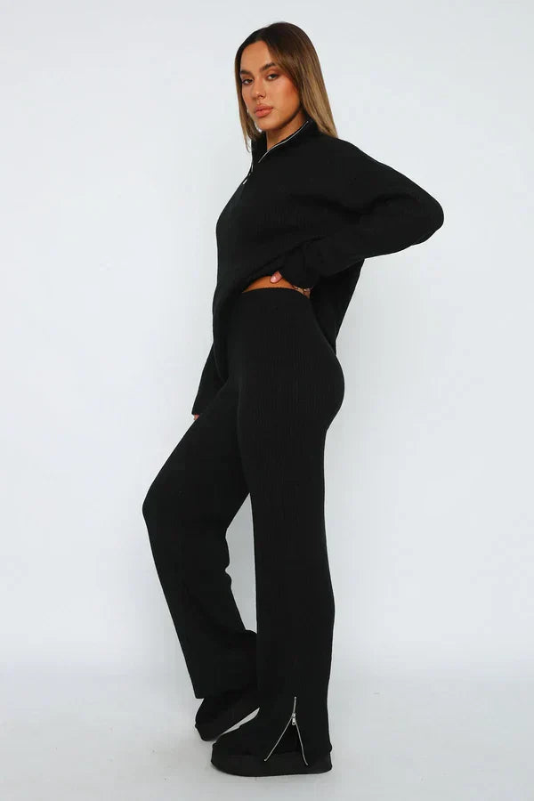 Elira – Elegant ribbet loungewear-sæt