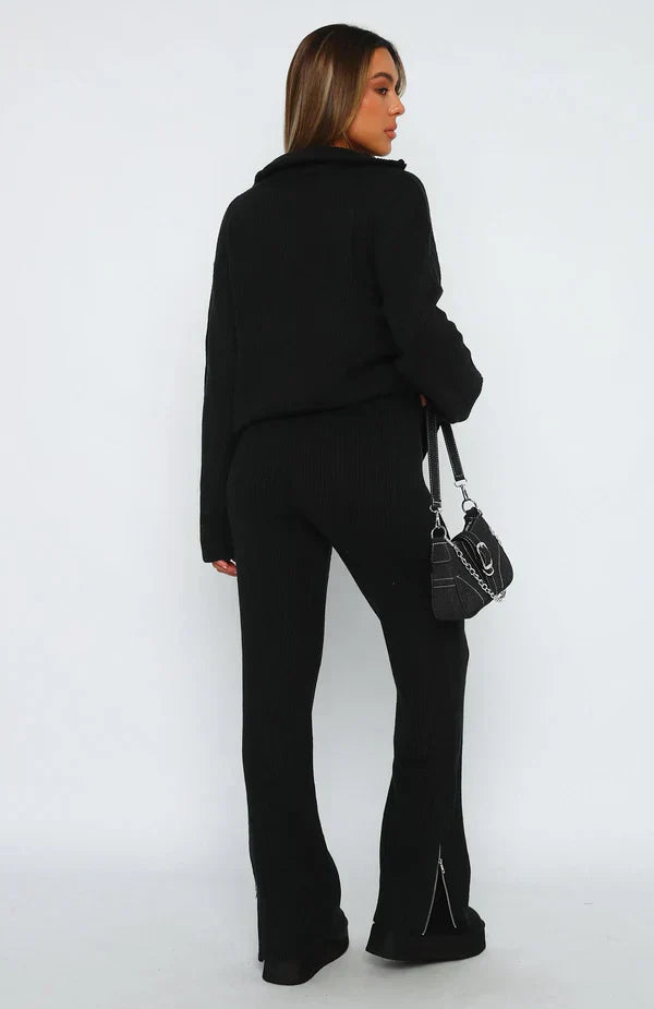 Elira – Elegant ribbet loungewear-sæt