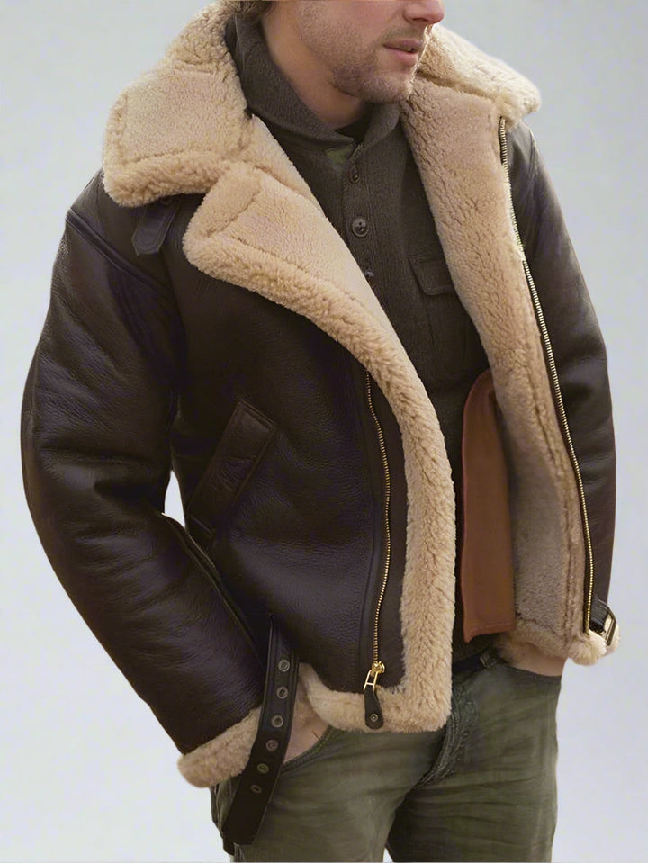 Kristian - Premium jakke i shearling-stil