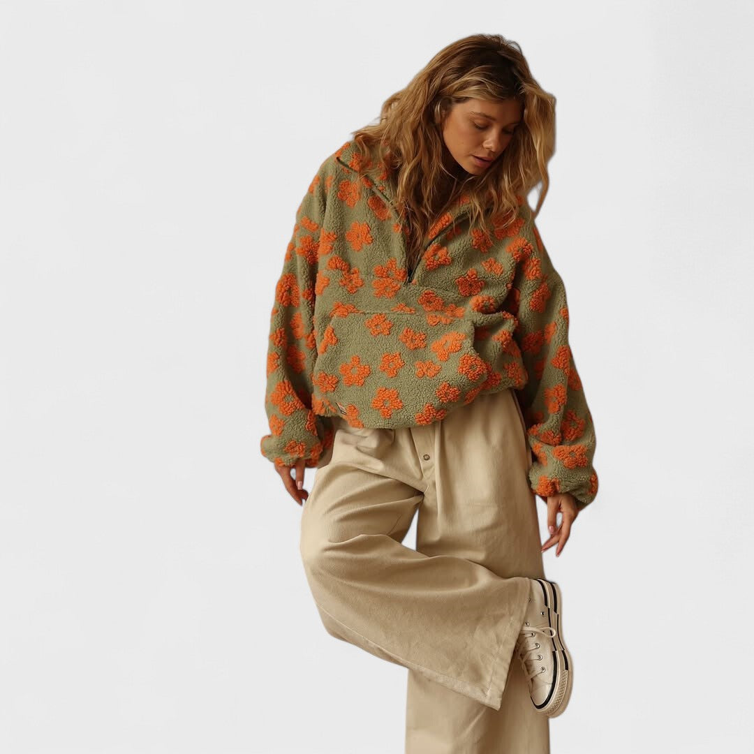 Emillie – Blomstrende Fleecebluse