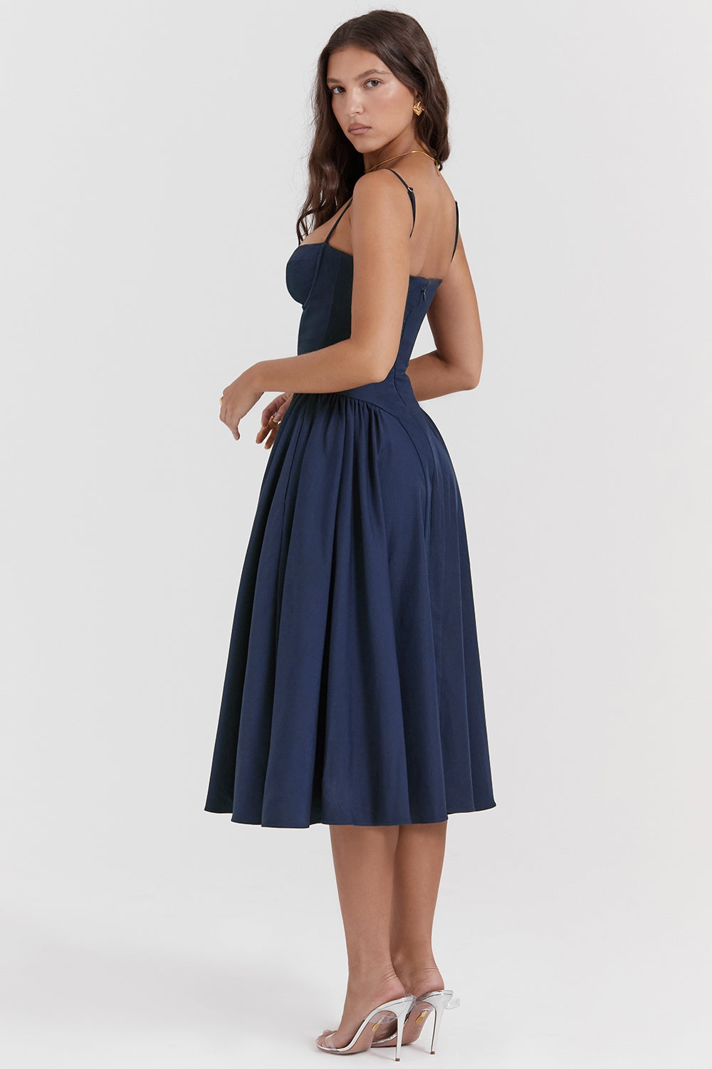 Solène – Corset Twill Midi-kjole