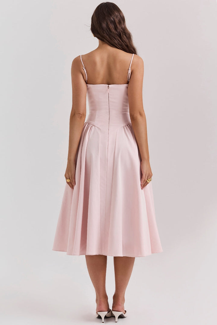 Solène – Corset Twill Midi-kjole