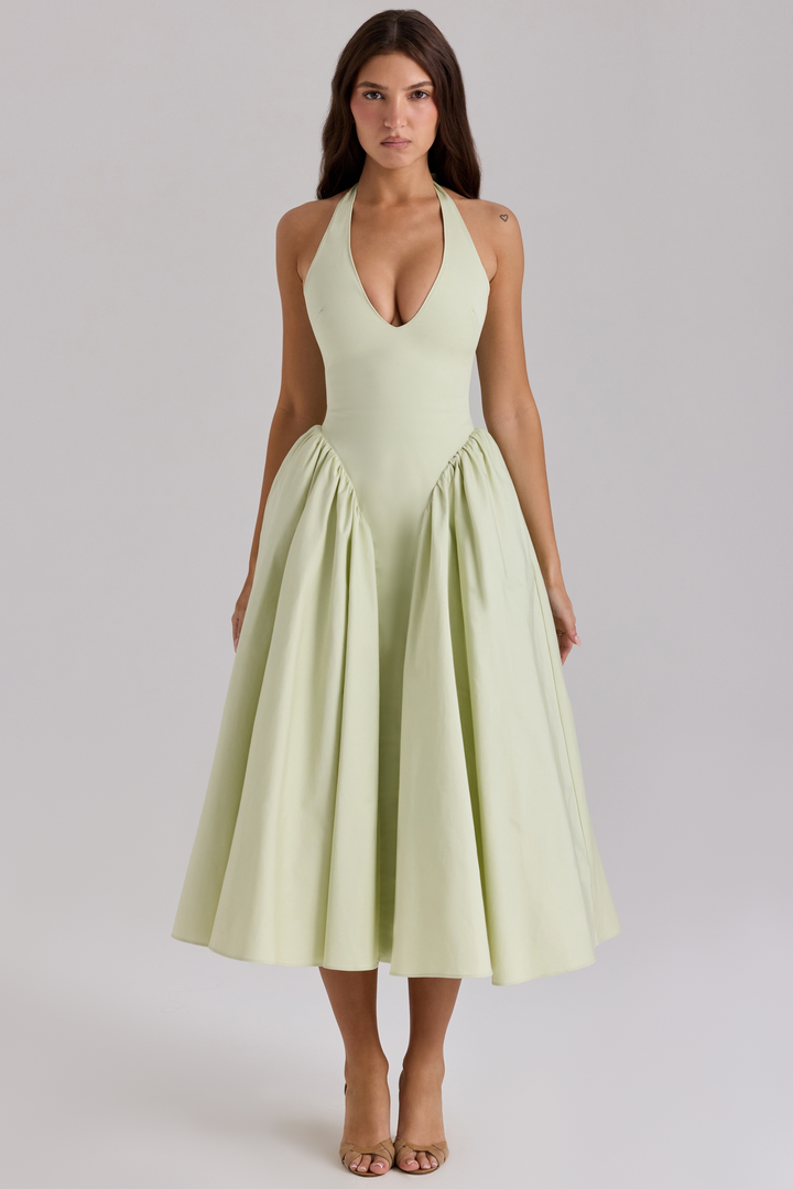 Liana – Elegant draperet midikjole