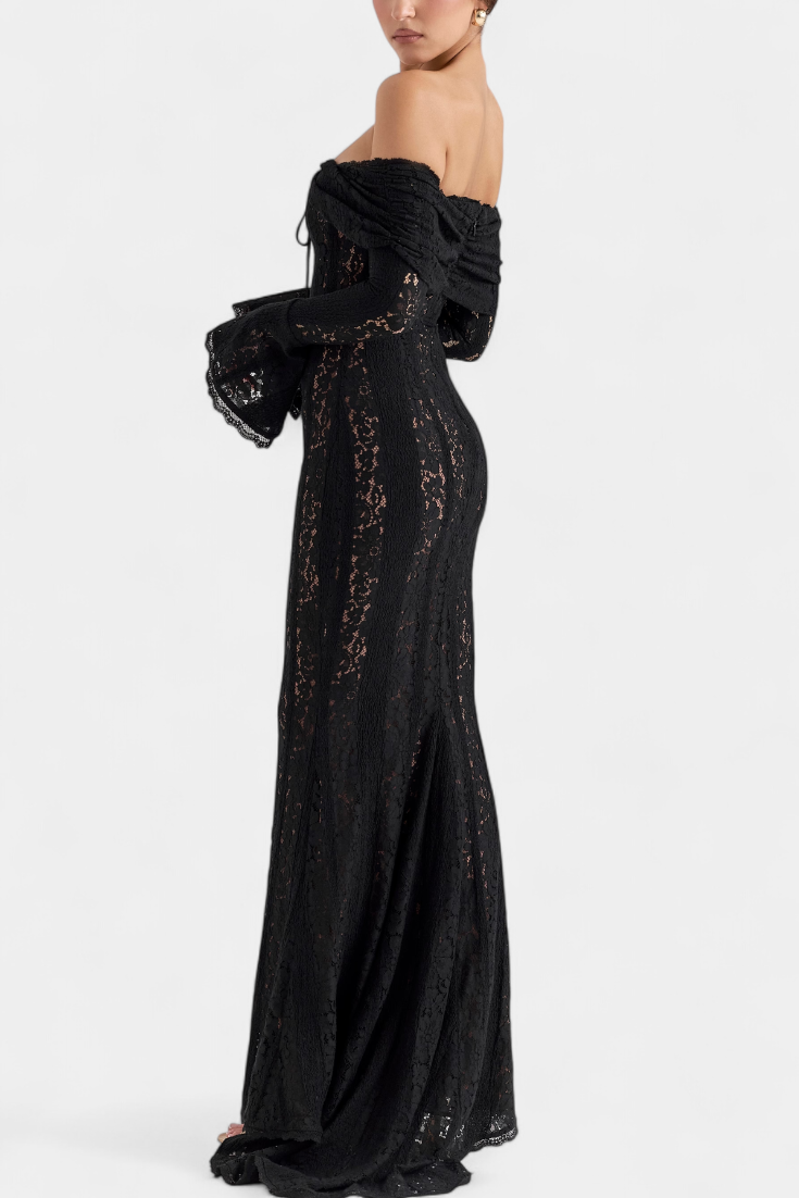 Rosalie - Maxikjole off-shoulder i blonde