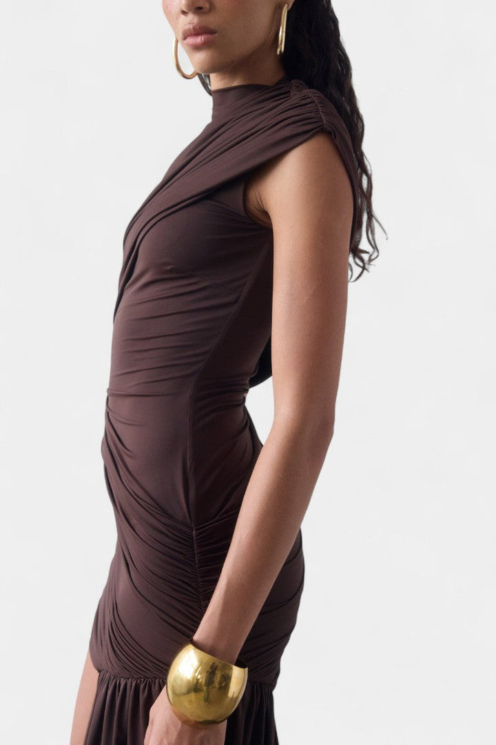 Velia – Asymmetrisk minikjole med plissering