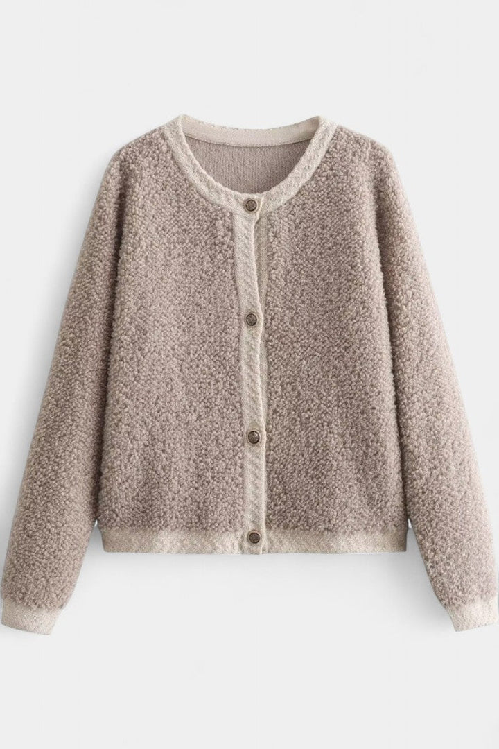 Chenda – Kort cardigan i elegant filtretekstur
