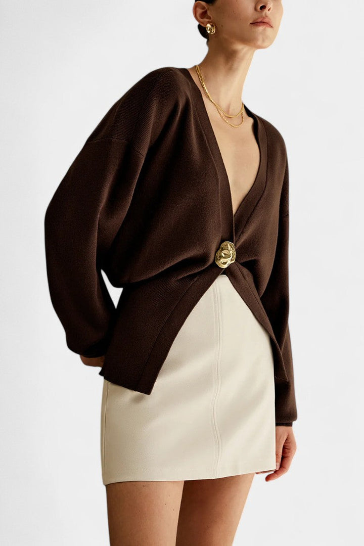 Solferina – Elegant cardigan i gylden nuance