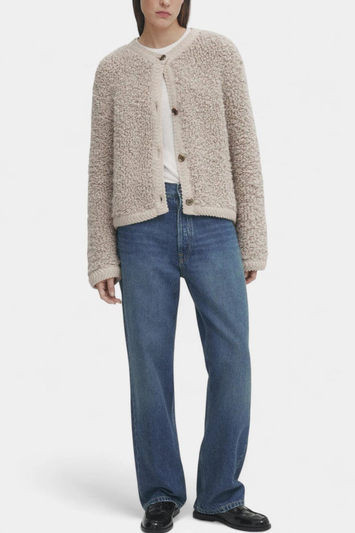 Chenda – Kort cardigan i elegant filtretekstur