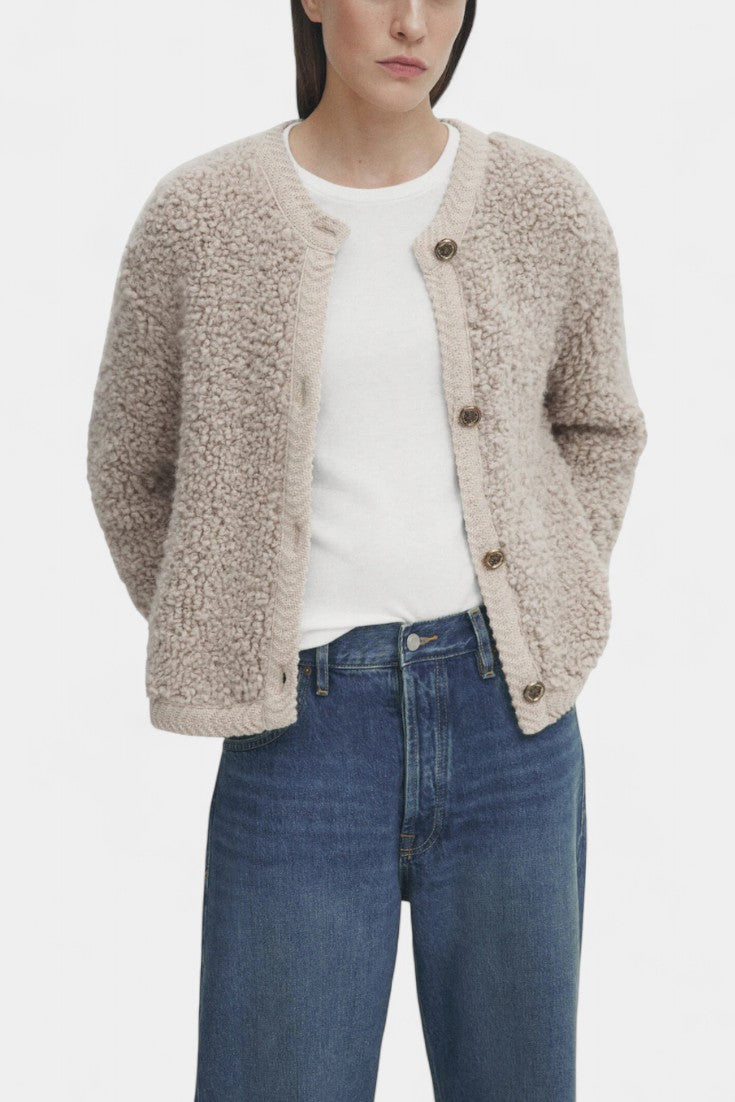 Chenda – Kort cardigan i elegant filtretekstur