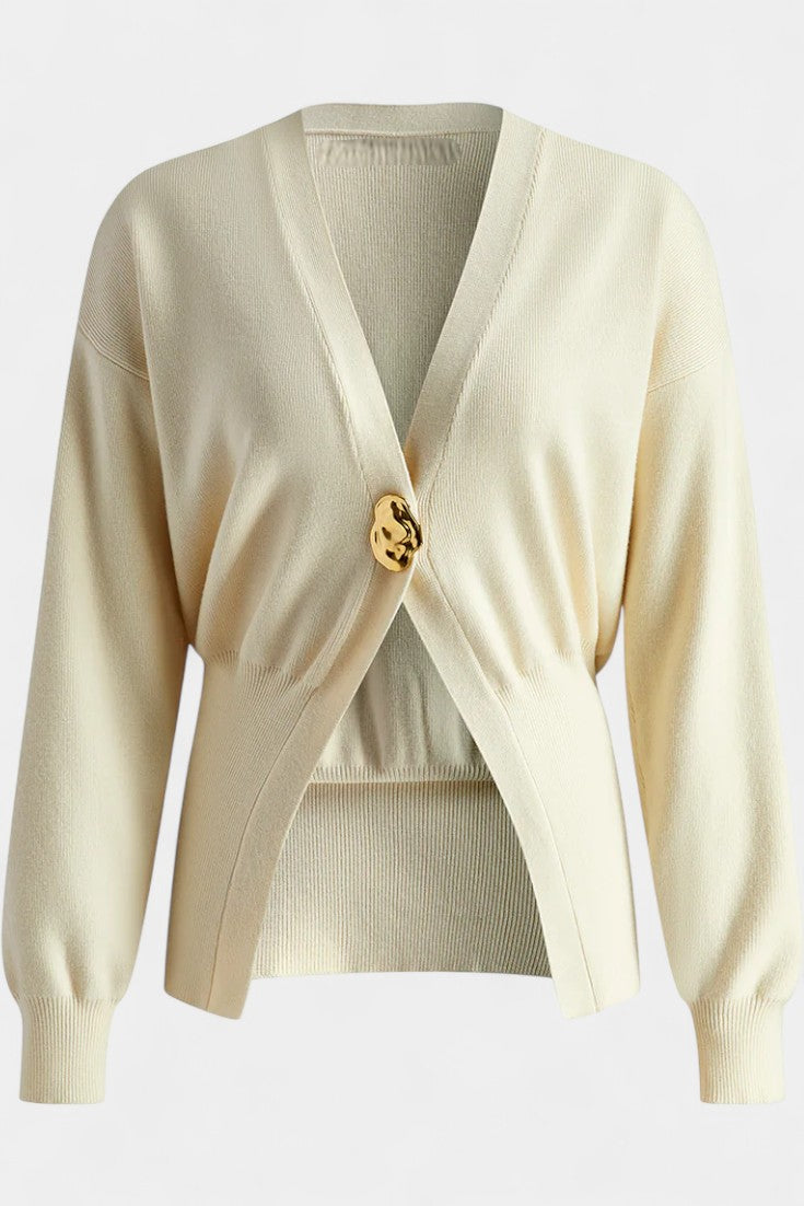 Solferina – Elegant cardigan i gylden nuance