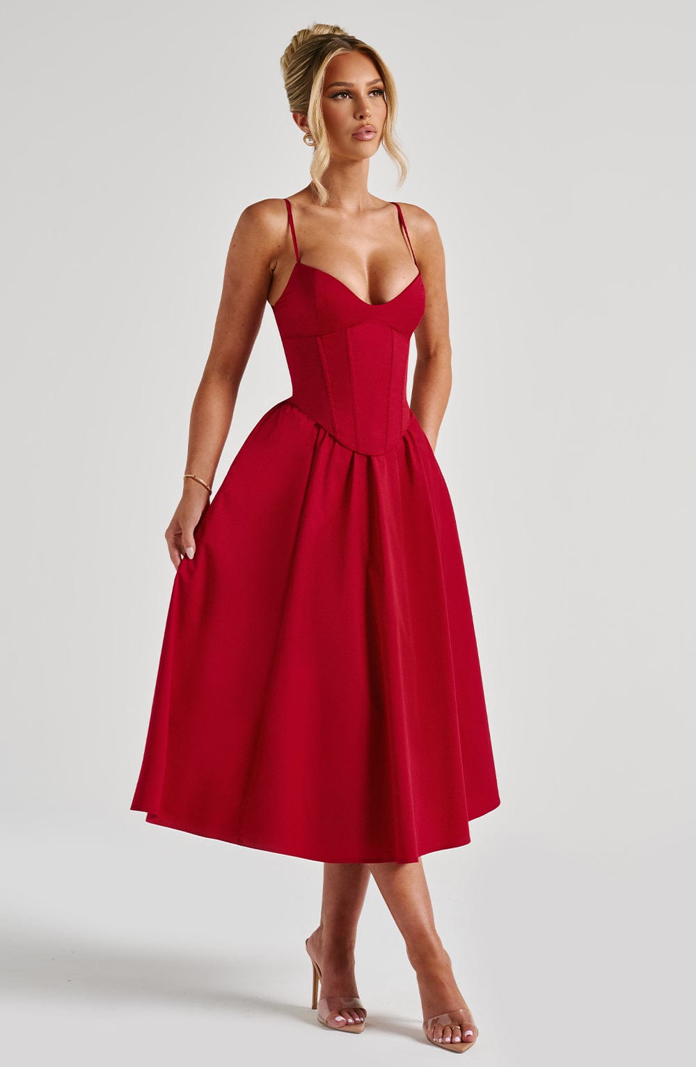 Grace – Elegant korset midikjole